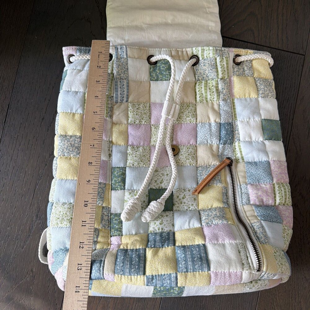 Universal Thread Goods Quilted Patchwork Backpack Cottage core Drawstring - Picture 11 of 13